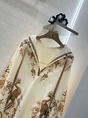 Hooded silhouette top and trousers set