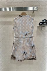 Printed gradient vest dress