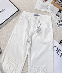 Classic white denim trousers