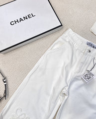 Classic white denim trousers