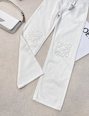 Classic white denim trousers