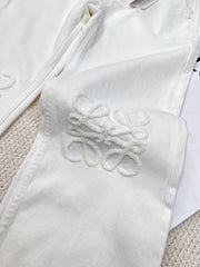 Classic white denim trousers