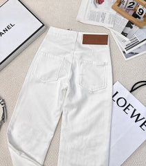 Classic white denim trousers