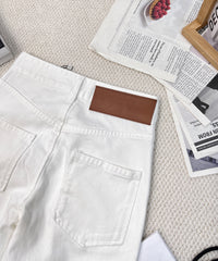 Classic white denim trousers