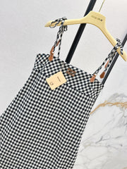 Plaid suspender dress