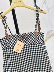 Plaid suspender dress