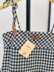 Plaid suspender dress