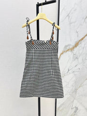 Plaid suspender dress