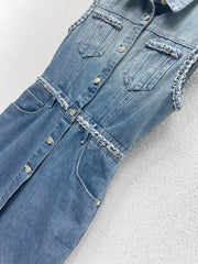Sleeveless denim dress