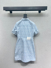 Denim short-sleeved dress