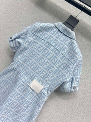 Denim short-sleeved dress