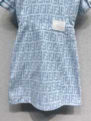 Denim short-sleeved dress