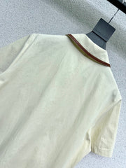 Leather patchwork short-sleeved dress