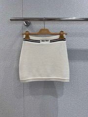 Knitted suspenders + skirt set
