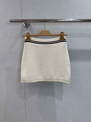 Knitted suspenders + skirt set