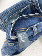 High waist belt loop pocket decorated denim shorts