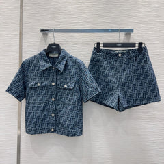 Denim suit