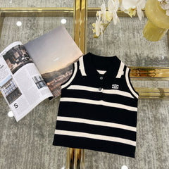 Ice silk knitted POLO vest ➕ Tutu skirt (pants skirt)