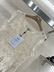 Lace hollow knitted vest
