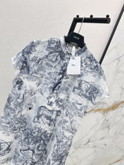 Animal print shirt dress