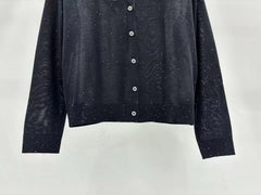 Sequined yarn knitted cardigan