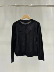Sequined yarn knitted cardigan