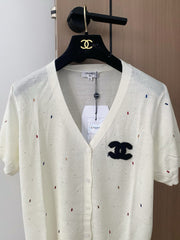Breathable colorful polka dot short sleeves