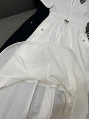 Drawstring Lapel Dress