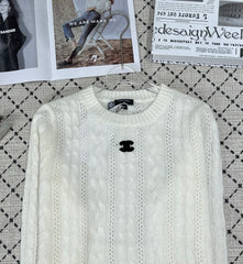 Crew neck long sleeve sweater