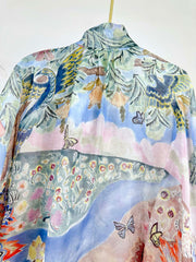 Lantern sleeve shift dress