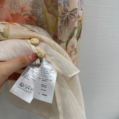 French shirt with flower and bird prints