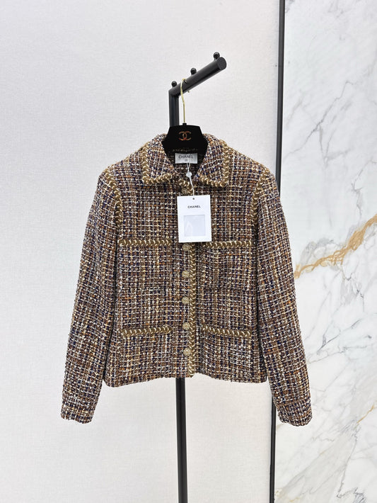 Lapel braided jacket