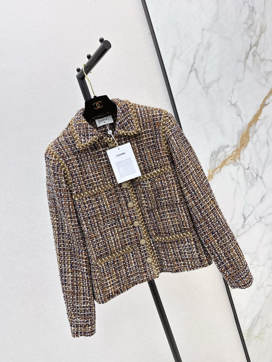 Lapel braided jacket
