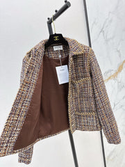 Lapel braided jacket
