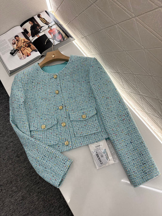 Coarse-spun colorful dot dress jacket