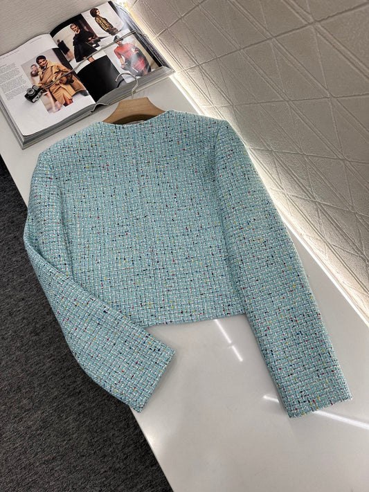 Coarse-spun colorful dot dress jacket