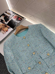 Coarse-spun colorful dot dress jacket