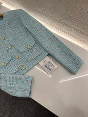 Coarse-spun colorful dot dress jacket