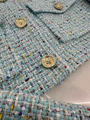 Coarse-spun colorful dot dress jacket