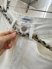 Denim shorts with waist cord
