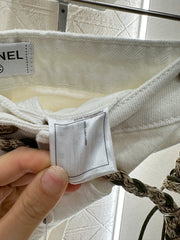 Denim shorts with waist cord