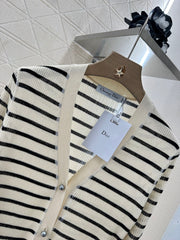 Striped knitted cardigan