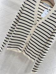 Striped knitted cardigan
