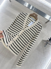 Striped knitted cardigan