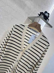 Striped knitted cardigan