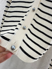 Striped knitted cardigan