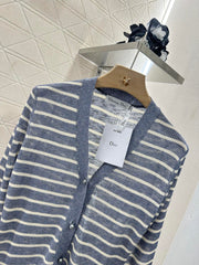 Striped knitted cardigan