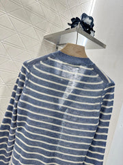 Striped knitted cardigan
