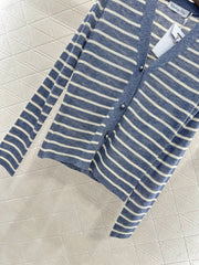 Striped knitted cardigan