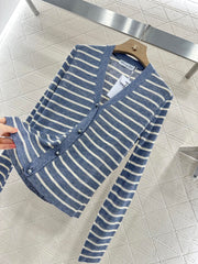 Striped knitted cardigan